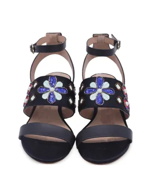 Tory Burch Estella ビーズ付きウェッジサンダル - ブラック - サムネイル4