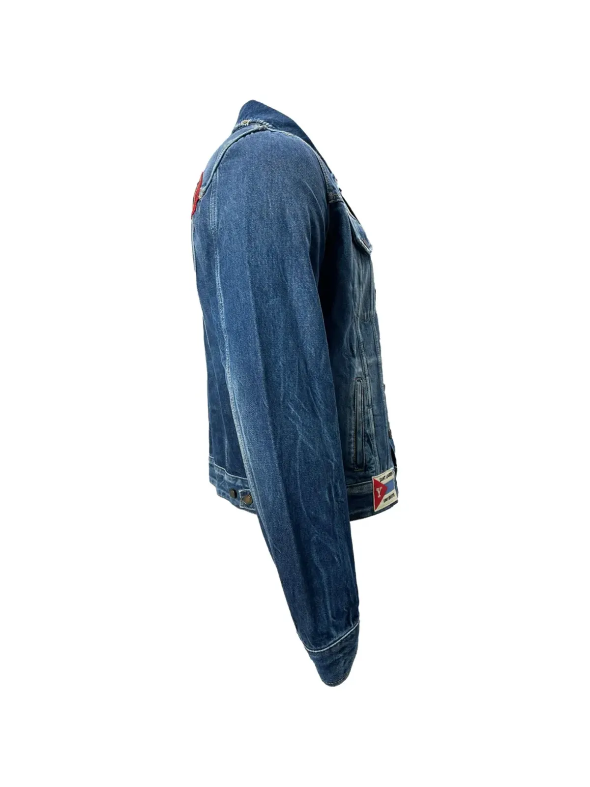 Saint Laurent Pre-Owned パッチディテール デニムジャケット - 画像3