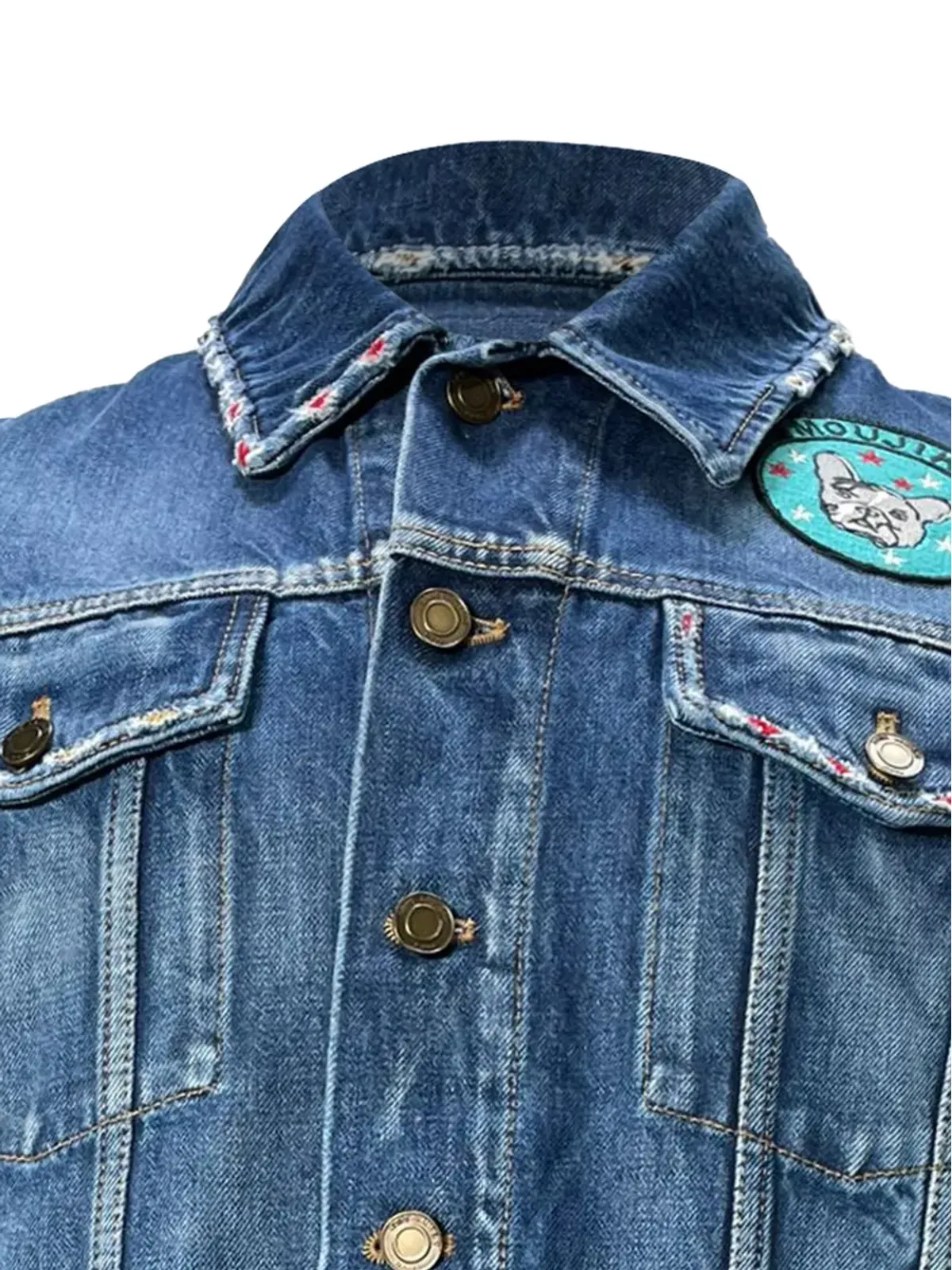 Saint Laurent Pre-Owned パッチディテール デニムジャケット - 画像4