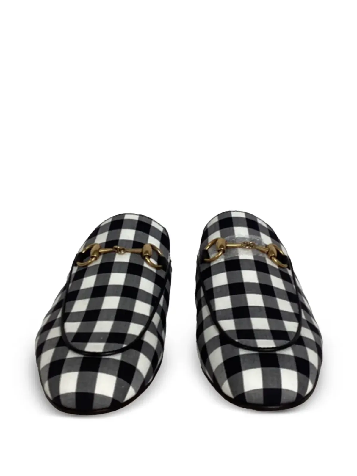 Gucci Pre-Owned Princetown checked mules - Black - 画像5