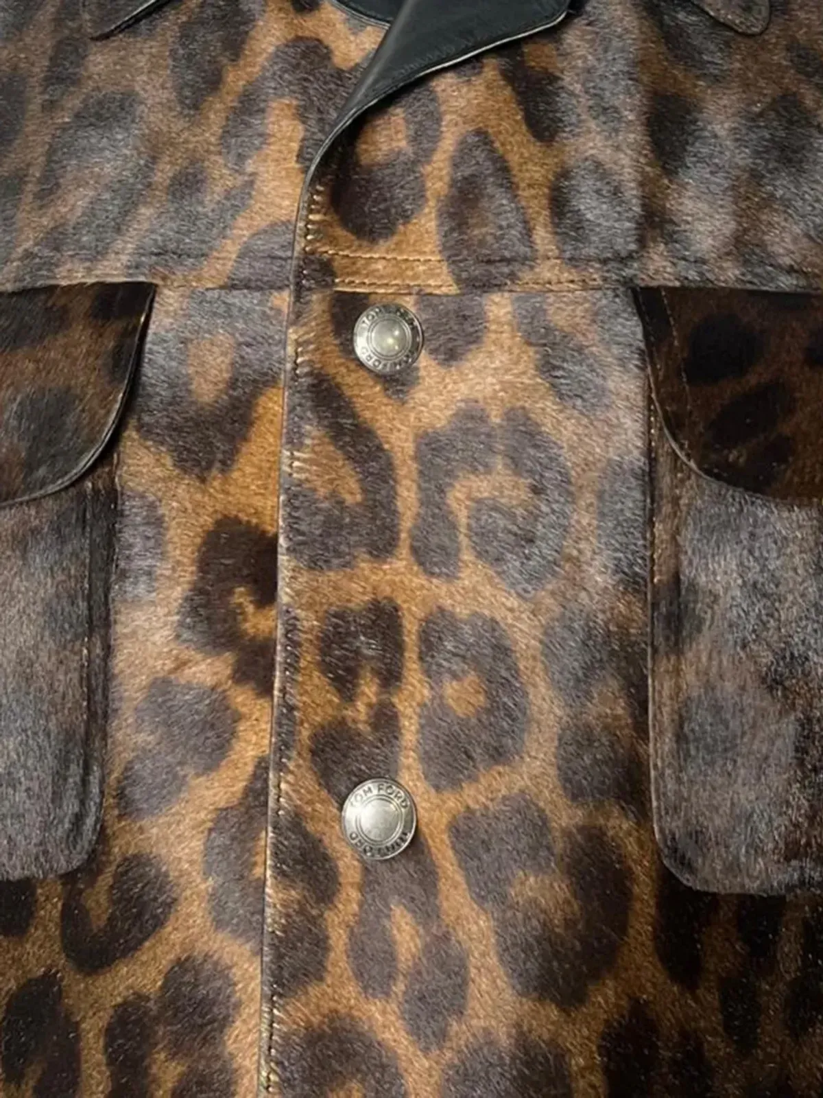 Tom Ford Vintage レオパードプリントボタン付きジャケット - 画像4