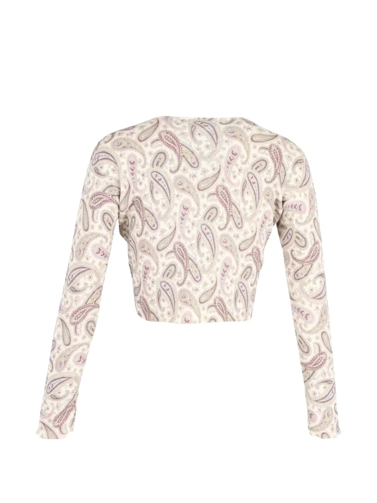Etro Vintage Etro Cropped Paisley Cardigan in Beige Wool - Neutrals - 画像2