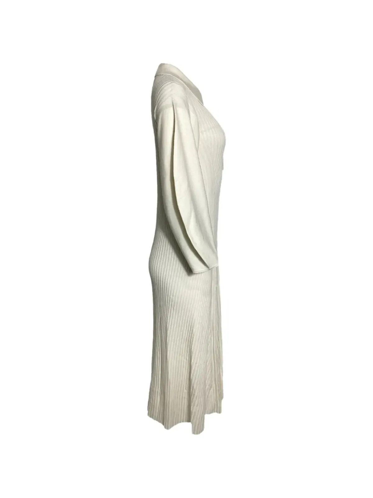 Chloé Vintage ribbed-knit collared midi dress - Neutrals - 画像3
