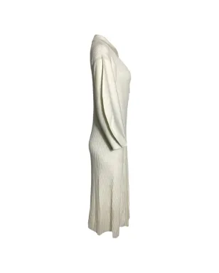 Chloé Vintage ribbed-knit collared midi dress - Neutrals - サムネイル3