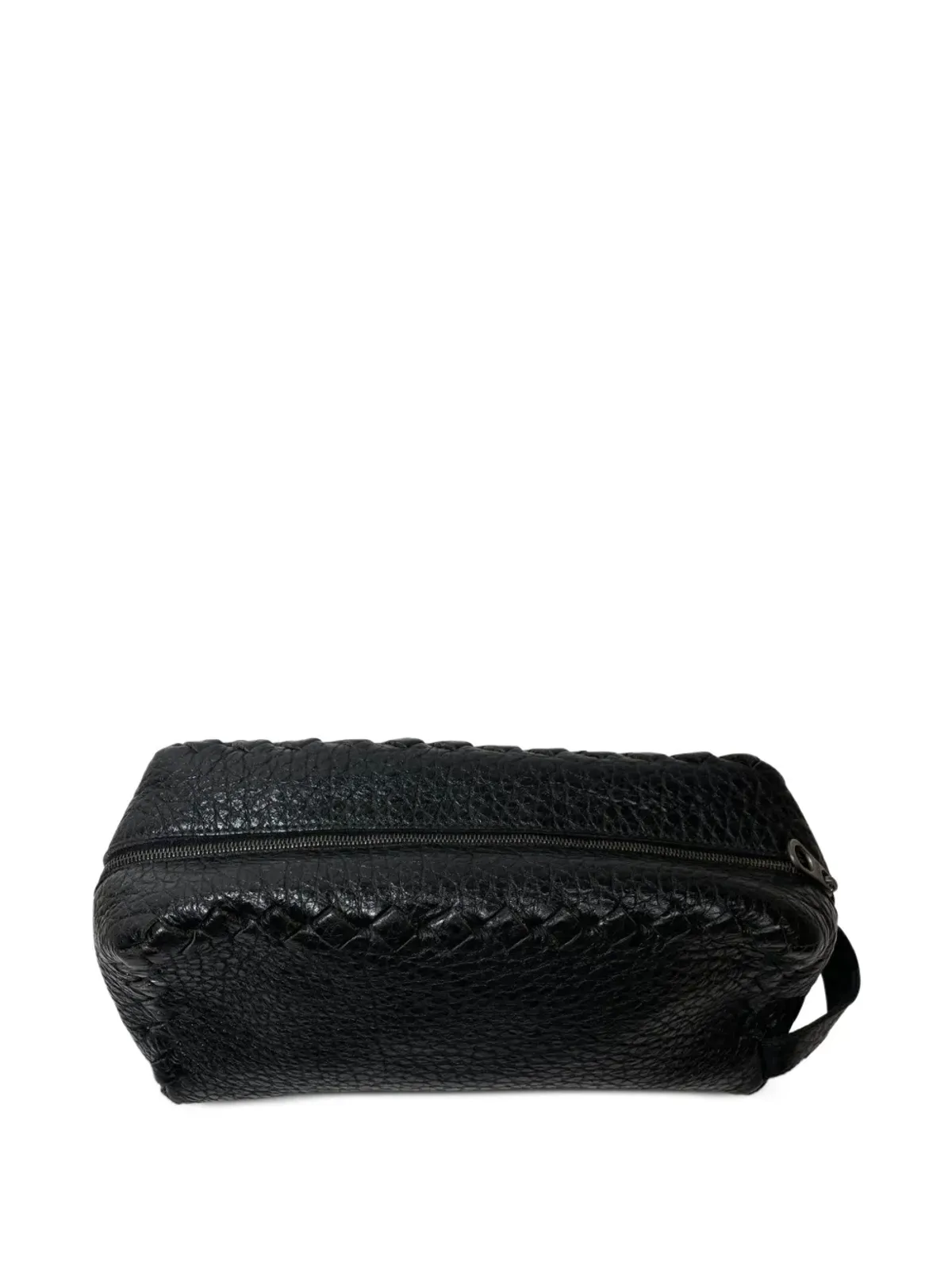 Bottega Veneta ビンテージ レザー ジップ付き クラッチバッグ ブラック - 画像5
