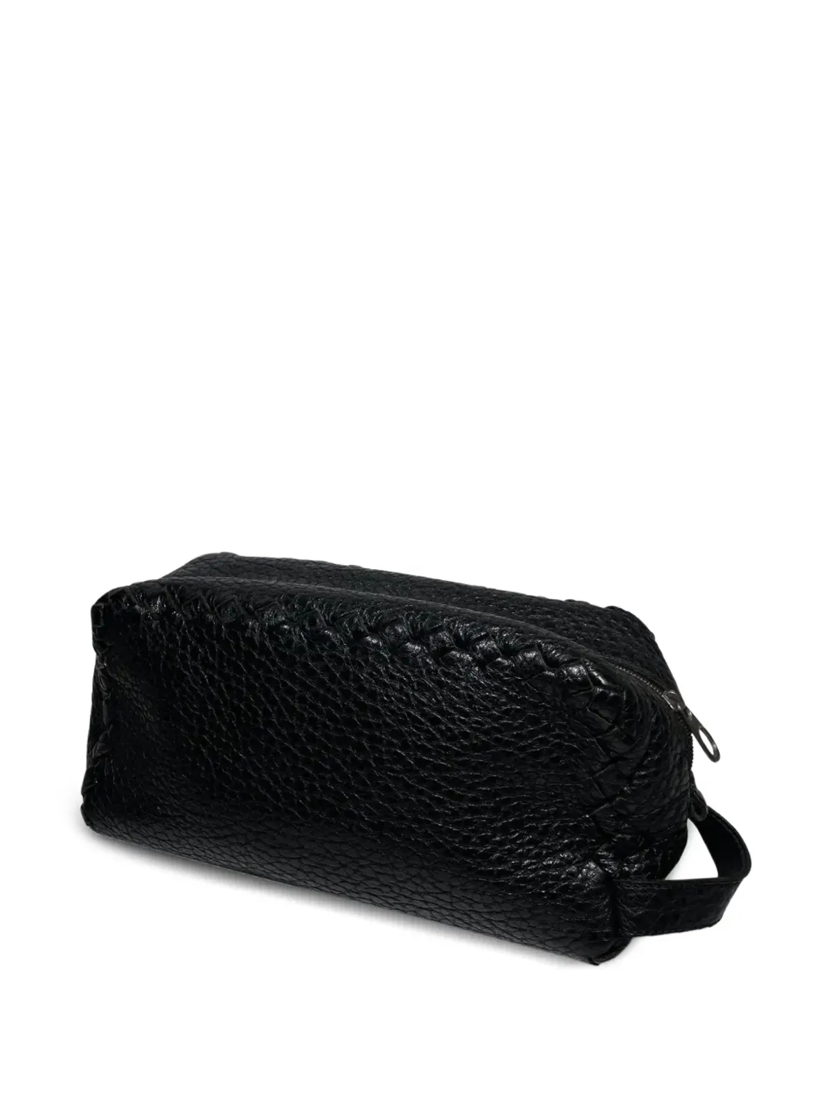Bottega Veneta ビンテージ レザー ジップ付き クラッチバッグ ブラック - 画像3