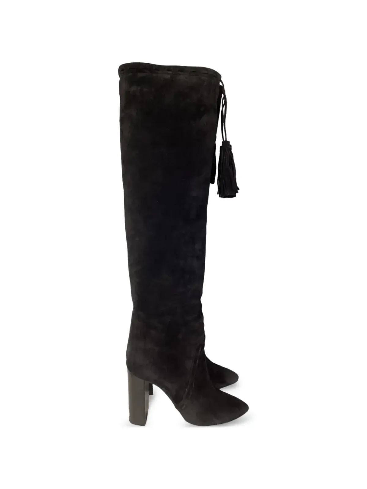 Saint Laurent Pre-Owned Meurice tassel suede boots - ブラック - 画像1