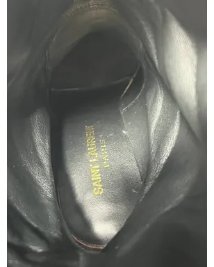 Saint Laurent Pre-Owned Meurice tassel suede boots - ブラック - サムネイル5