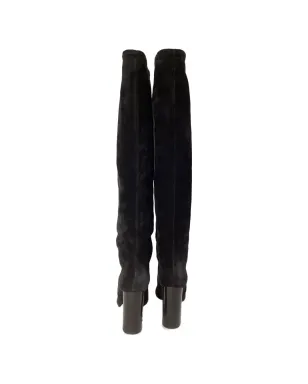 Saint Laurent Pre-Owned Meurice tassel suede boots - ブラック - サムネイル2