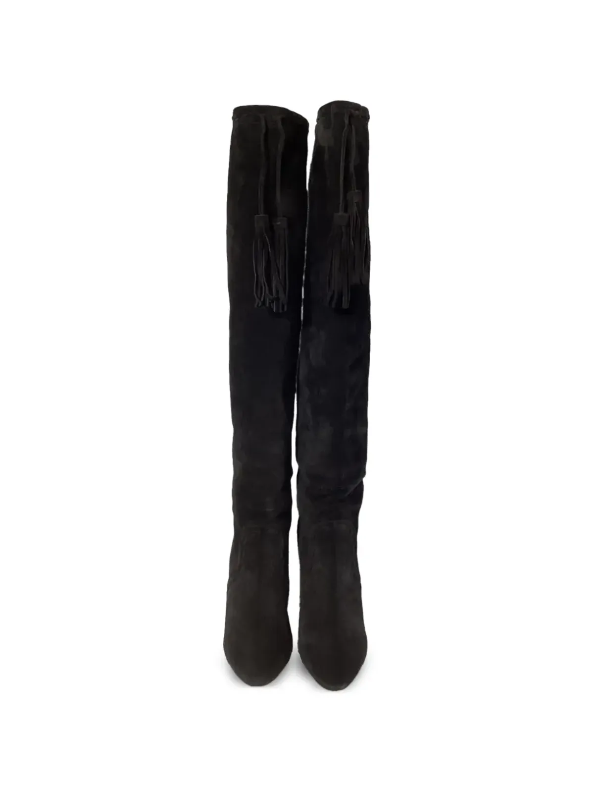 Saint Laurent Pre-Owned Meurice tassel suede boots - ブラック - 画像3