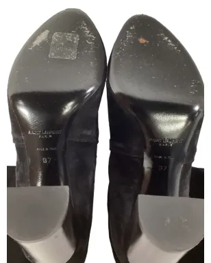 Saint Laurent Pre-Owned Meurice tassel suede boots - ブラック - サムネイル4
