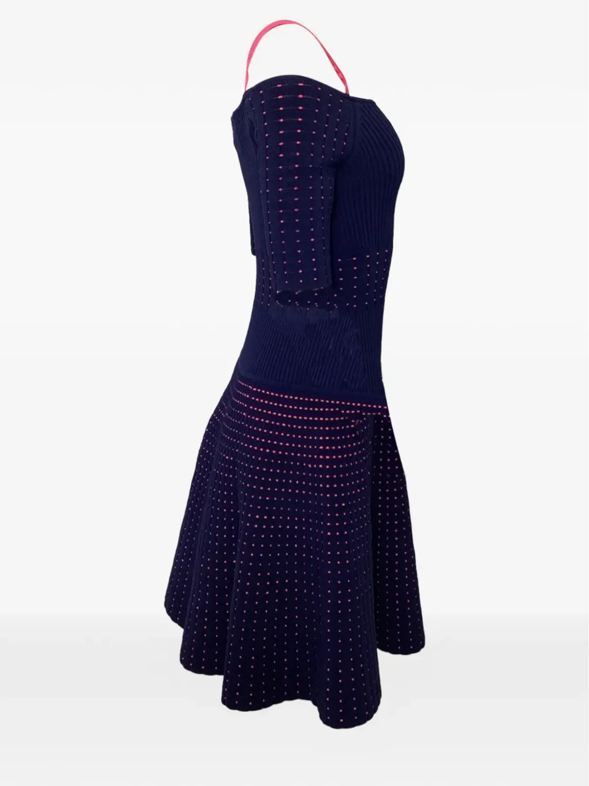 Jason Wu コールドショルダーリブ編み膝丈ドレス - Blue - 画像2