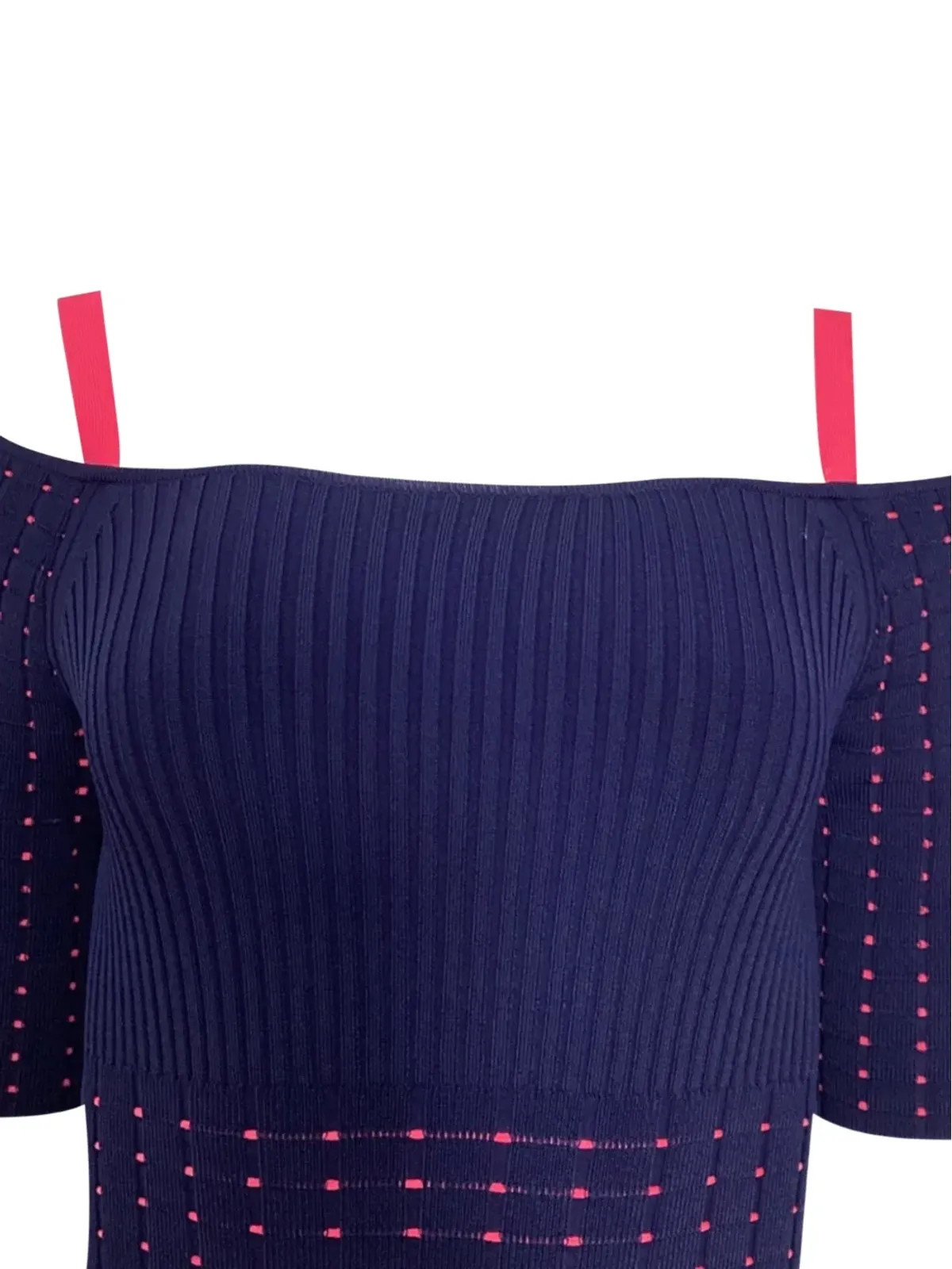 Jason Wu コールドショルダーリブ編み膝丈ドレス - Blue - 画像4