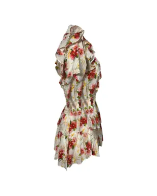 LoveShackFancy Natasha floral-print mini dress - White - サムネイル3