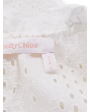 Chloé Vintage アイレットドローストリングミニドレス（ホワイト） - サムネイル5