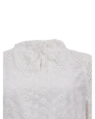 Chloé Vintage アイレットドローストリングミニドレス（ホワイト） - サムネイル4