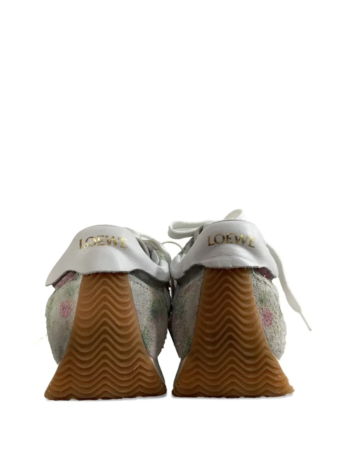 Loewe Pre-Owned フローラルディテール スエード ローカットスニーカー - 画像3