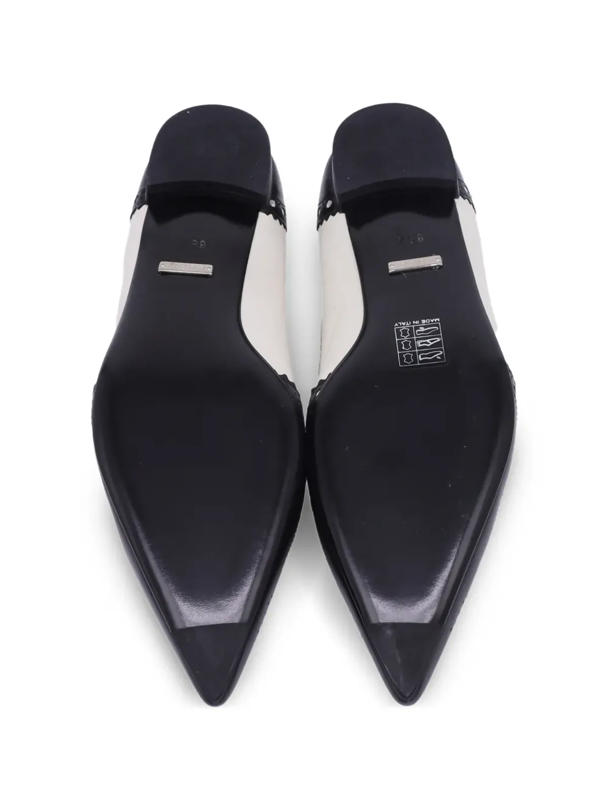 Gucci Pre-Owned ブローグ・ポインテッド・バレエフラット - White - 画像4