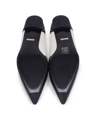 Gucci Pre-Owned ブローグ・ポインテッド・バレエフラット - White - サムネイル4