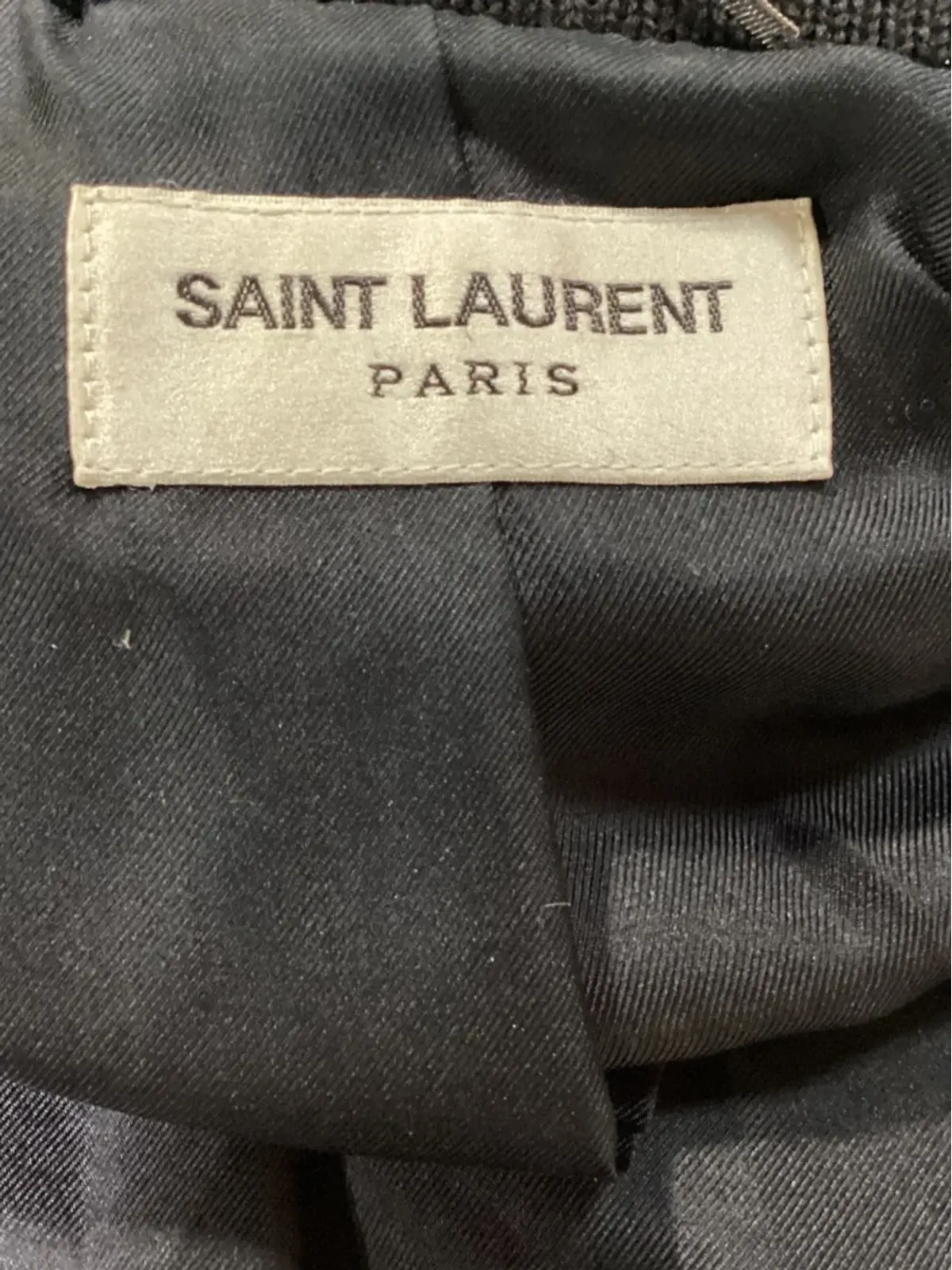 Saint Laurent Pre-Owned テディレザー袖 ヴァーシティジャケット - 画像3