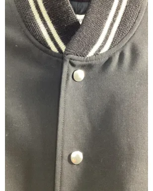 Saint Laurent Pre-Owned テディレザー袖 ヴァーシティジャケット - サムネイル4