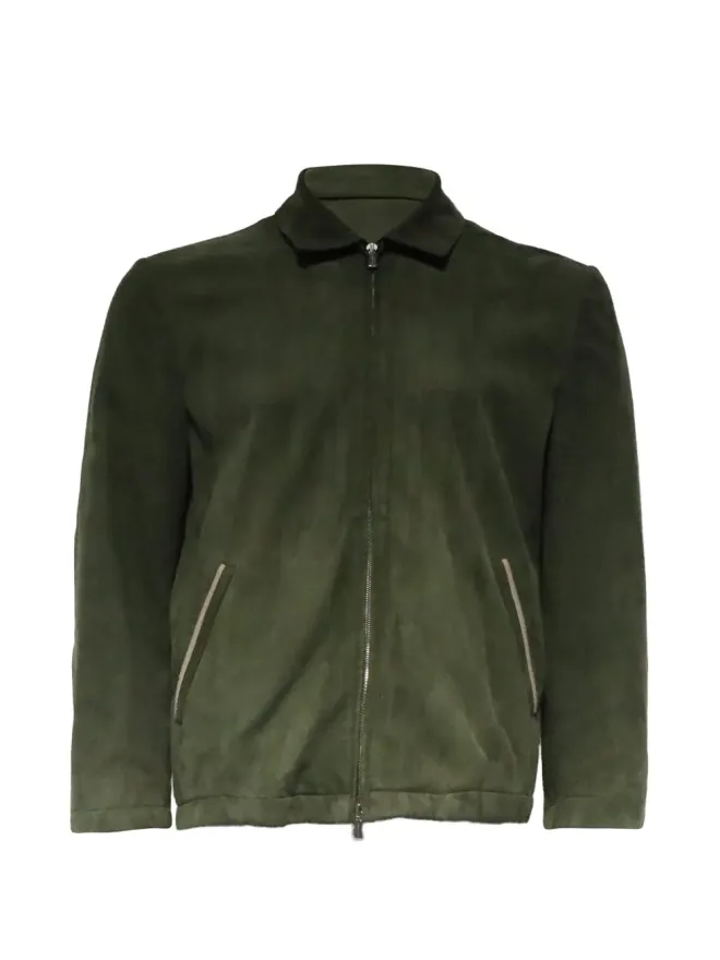 Loro Piana Pre-Owned Loro Piana Pre-Owned ジップ付きラムスキンレザージャケット - グリーンの商品画像