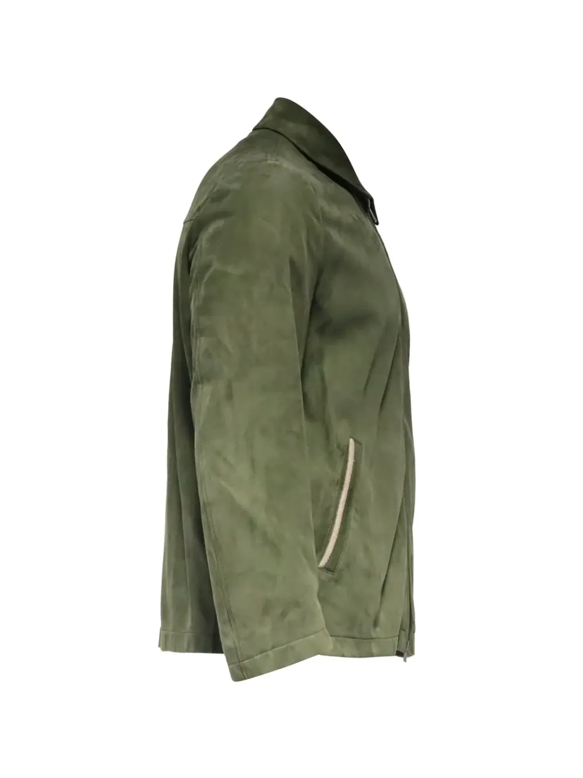 Loro Piana Pre-Owned ジップ付きラムスキンレザージャケット - グリーン - 画像3
