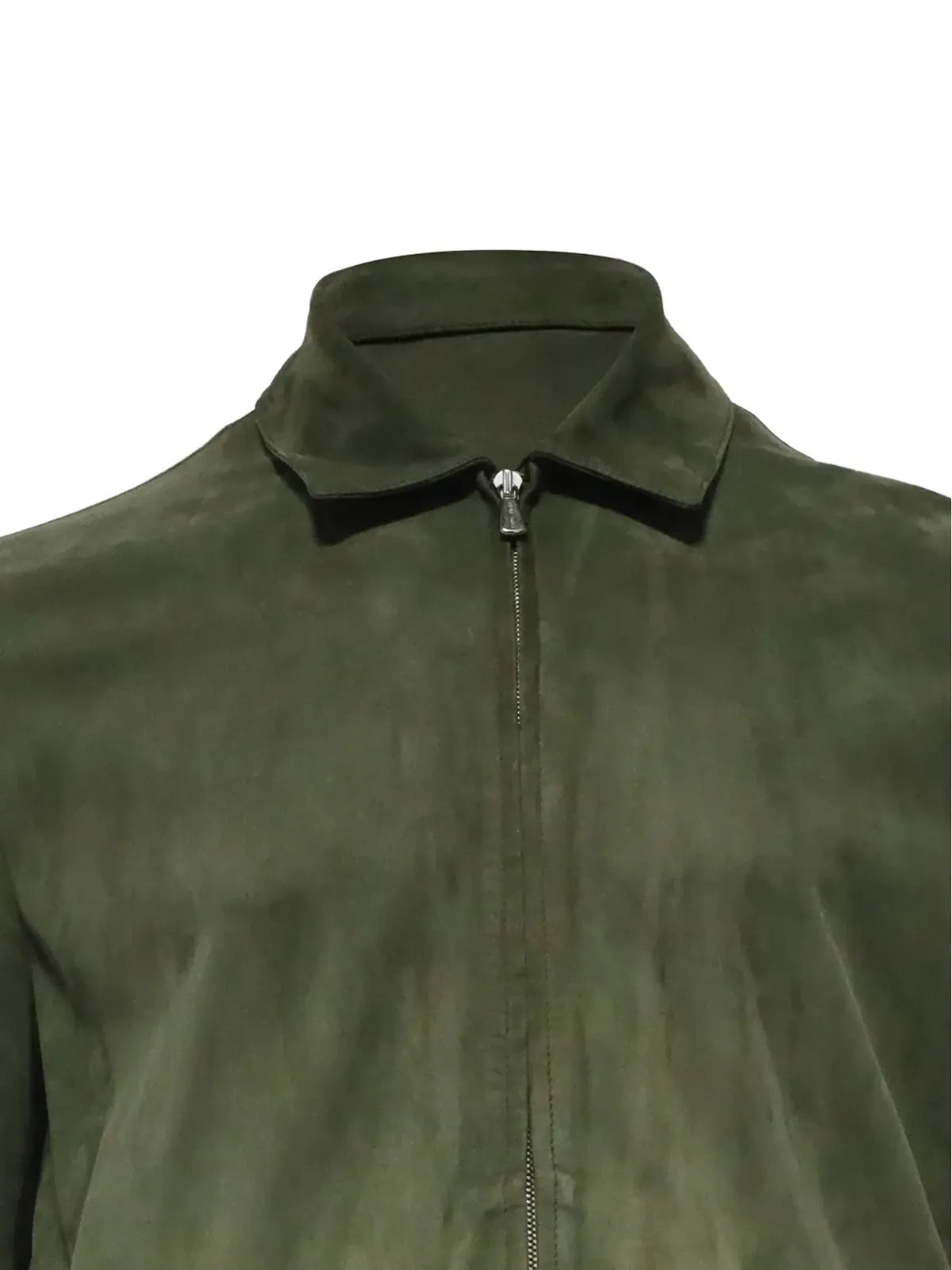 Loro Piana Pre-Owned ジップ付きラムスキンレザージャケット - グリーン - 画像4