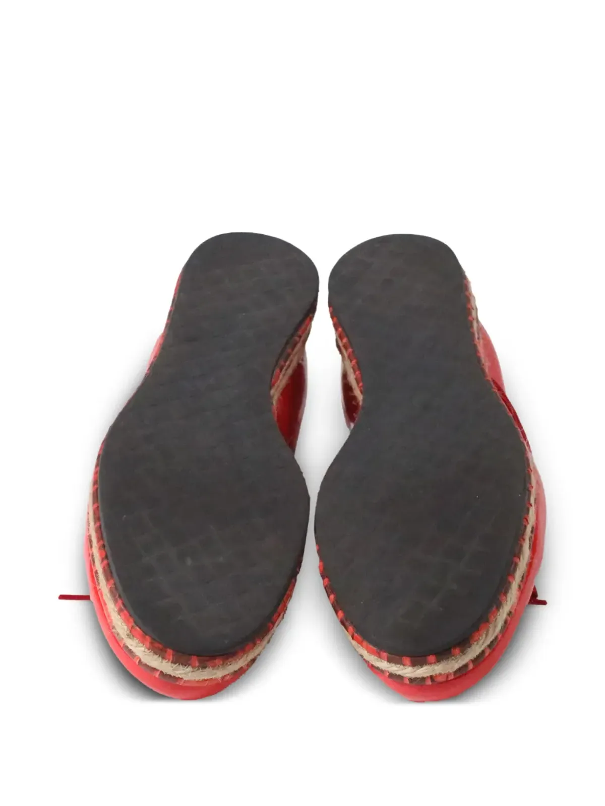 Bottega Veneta Pre-Owned espadrille ribbon ballet flats - Red - 画像5