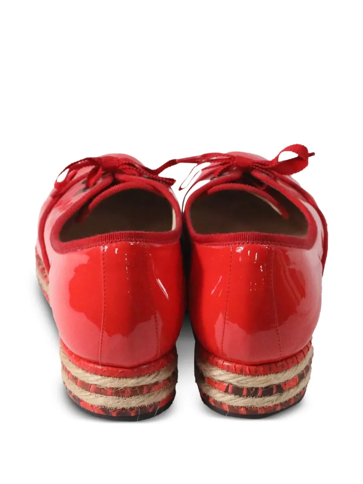 Bottega Veneta Pre-Owned espadrille ribbon ballet flats - Red - 画像2