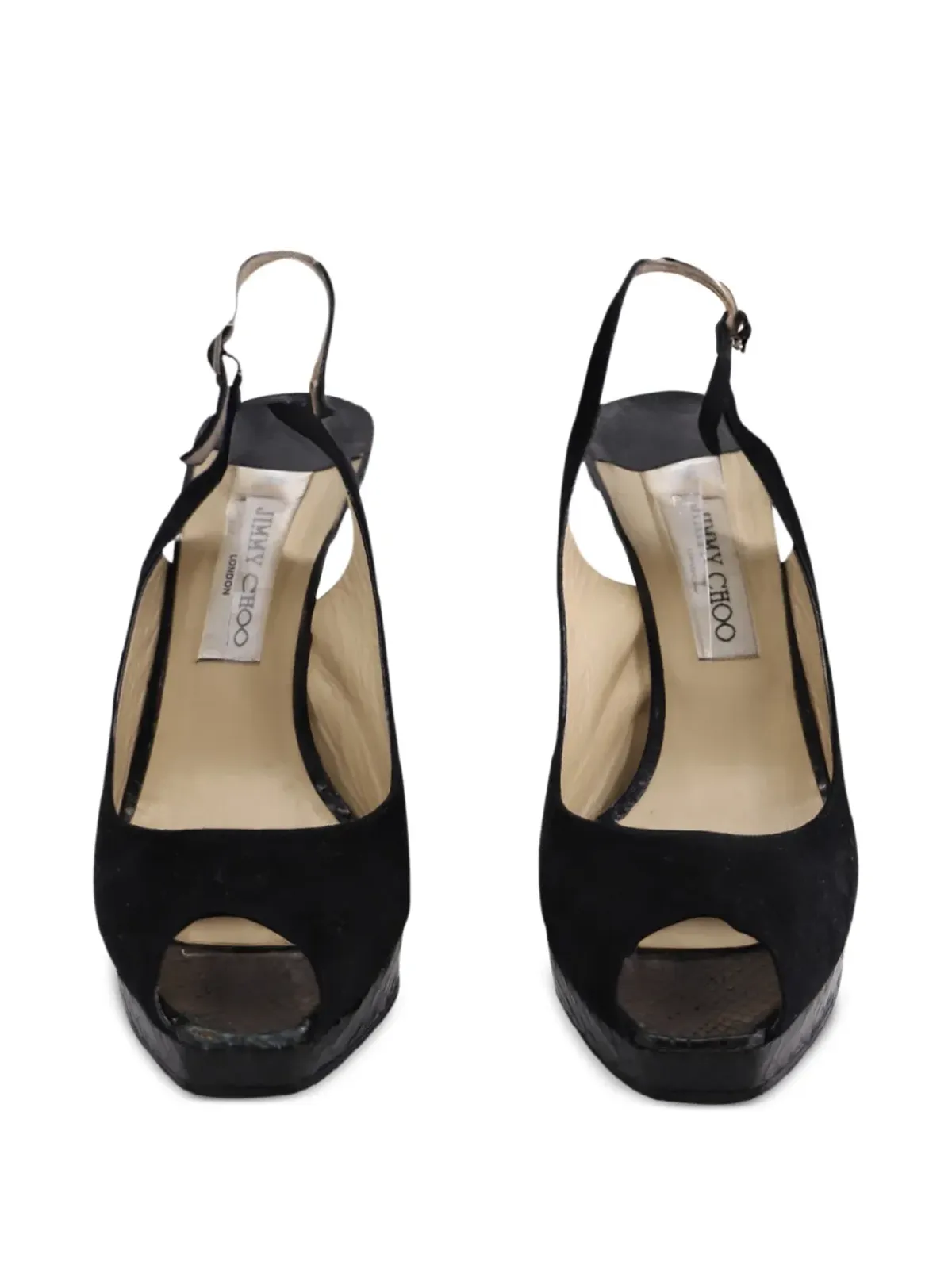 Jimmy Choo Pre-Owned オープントゥ スリングバック シューズ - 画像4