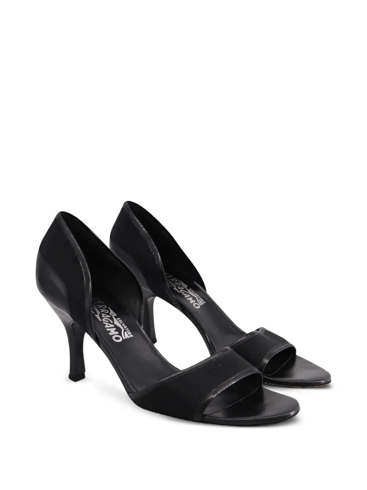 Ferragamo Pre-Owned オープントゥパンプス - Black - 画像2