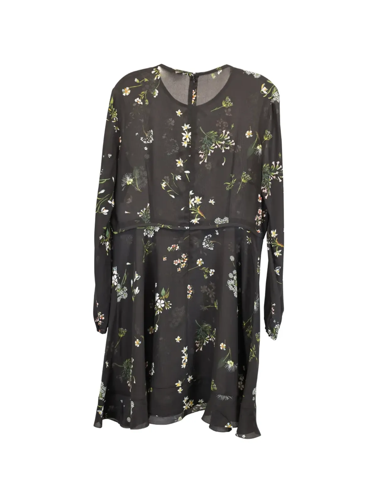 Red Valentino Vintage 花柄プリント長袖ミニドレス - ブラック - 画像2