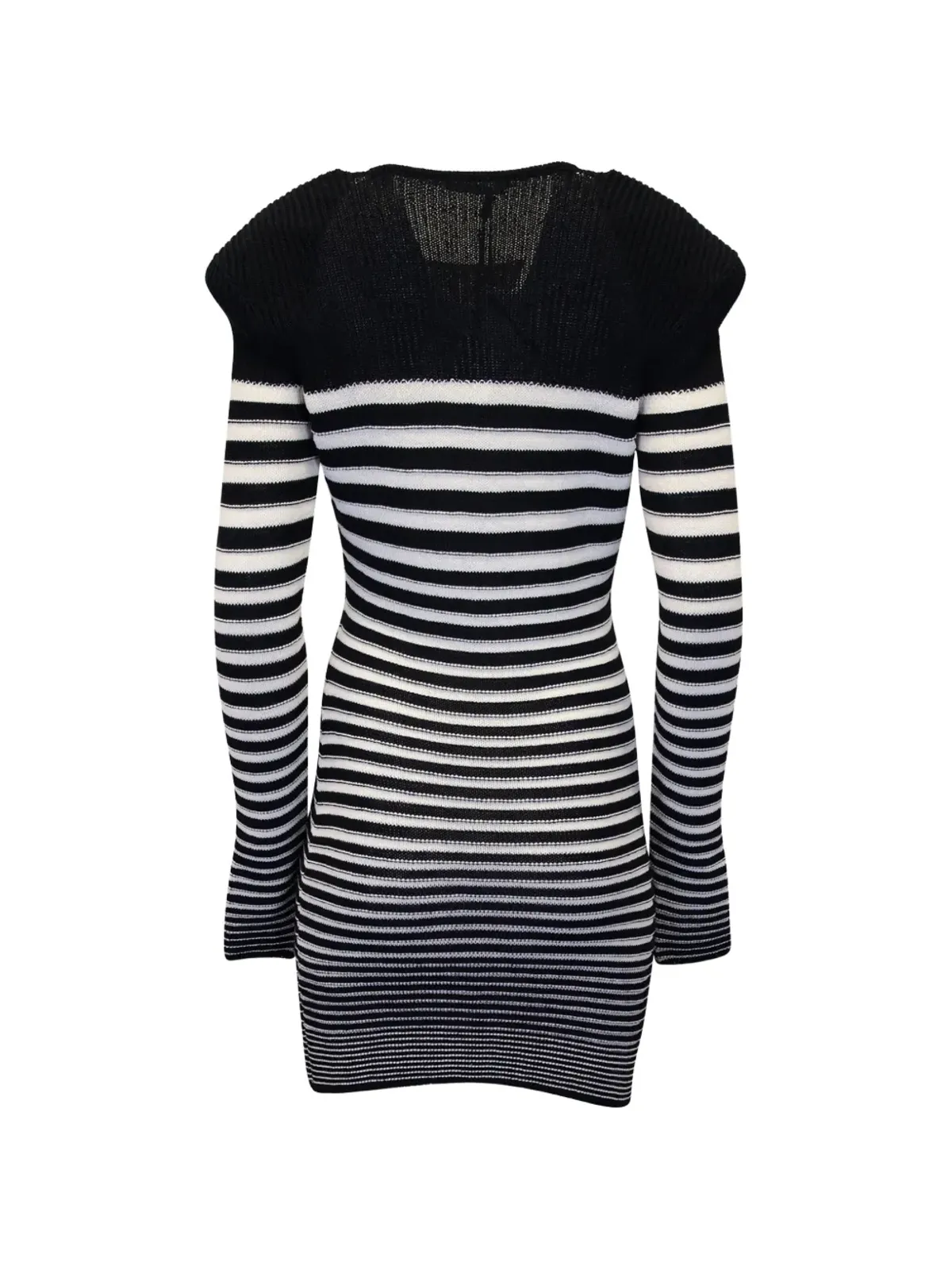 Balmain Pre-Owned ストライプ柄長袖ワンピース - 画像2