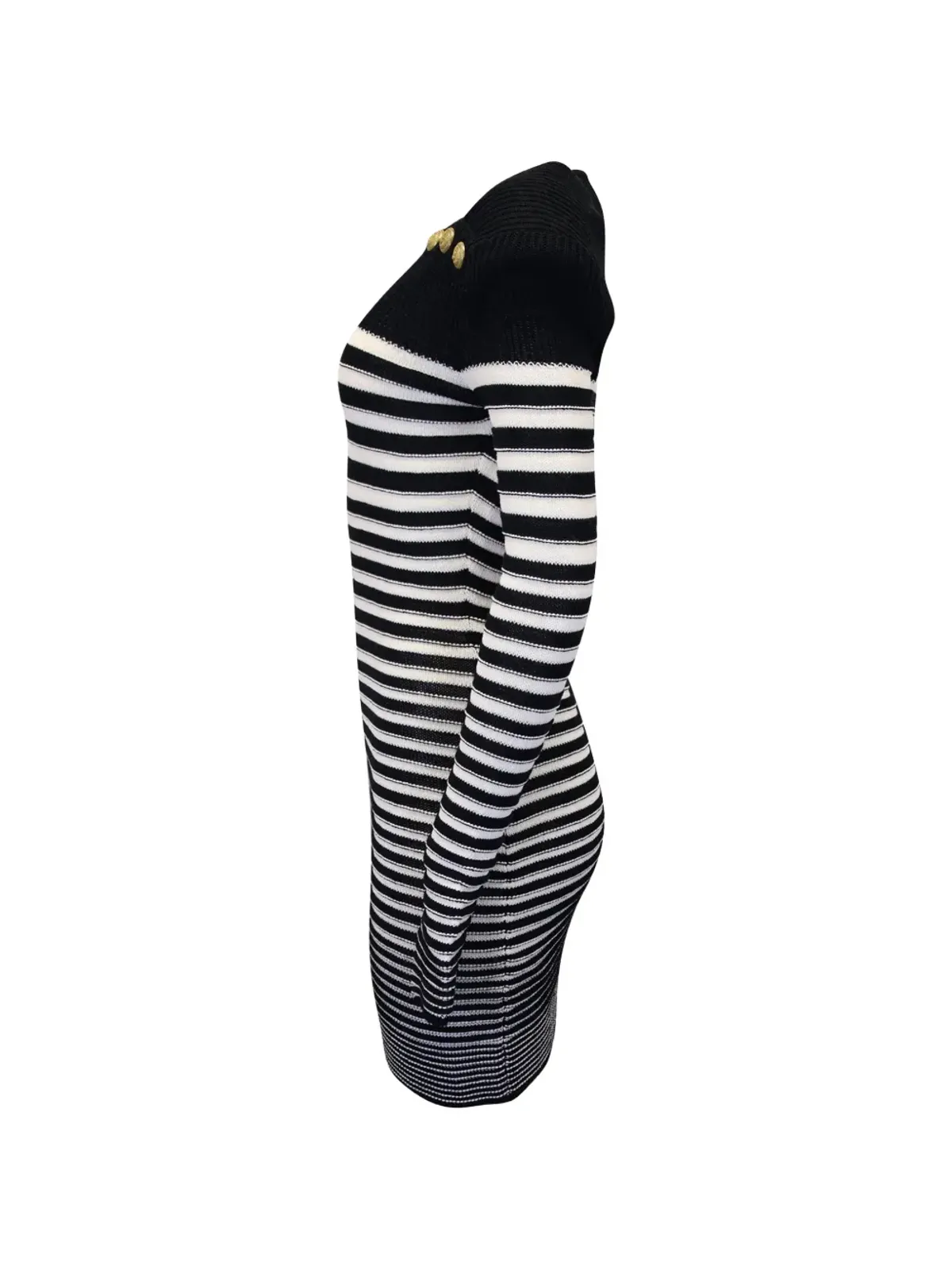 Balmain Pre-Owned ストライプ柄長袖ワンピース - 画像3
