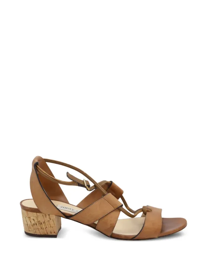 Jimmy Choo Pre-Owned Jimmy Choo Pre-Owned マルゴ クリスクロスストラップ レザーサンダル - ブラウンの商品画像