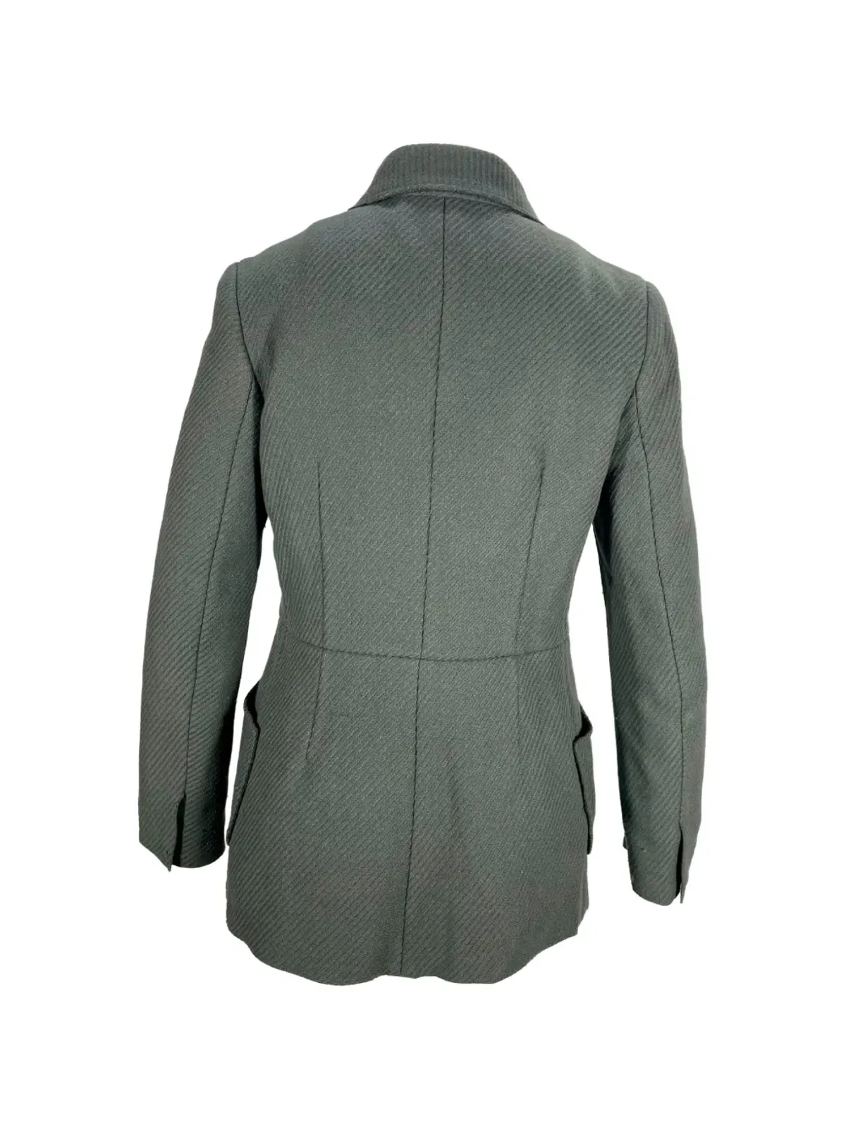 Prada Pre-Owned ヘリンボーン柄 シングルブレスト ピーコート - グレー - 画像2