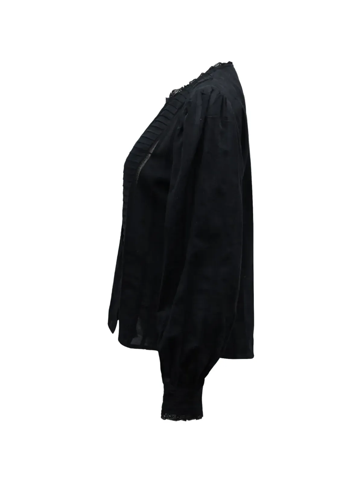 Isabel Marant Vintage ボタンフロントプリーツブラウス - Black - 画像3