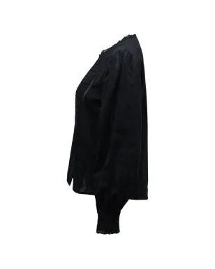 Isabel Marant Vintage ボタンフロントプリーツブラウス - Black - サムネイル3