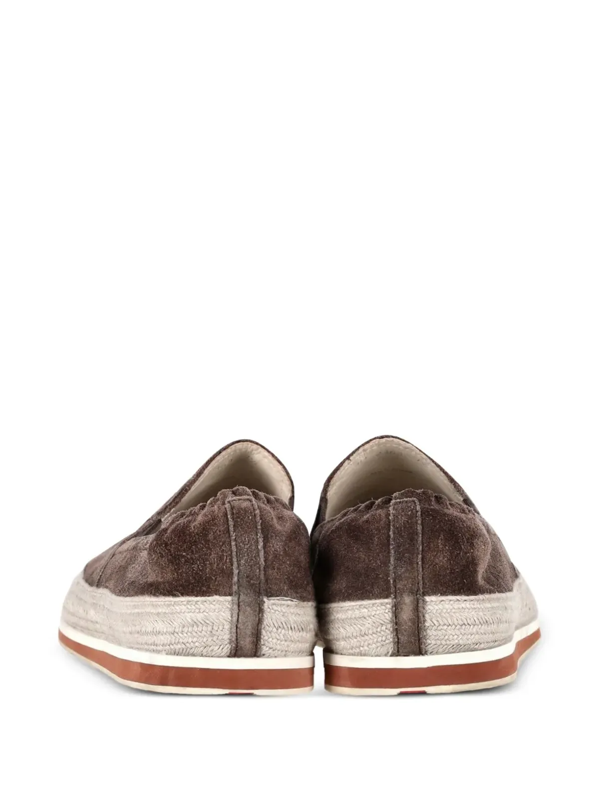 Prada Pre-Owned エスパドリーユ スエード スニーカー - ブラウン - 画像3