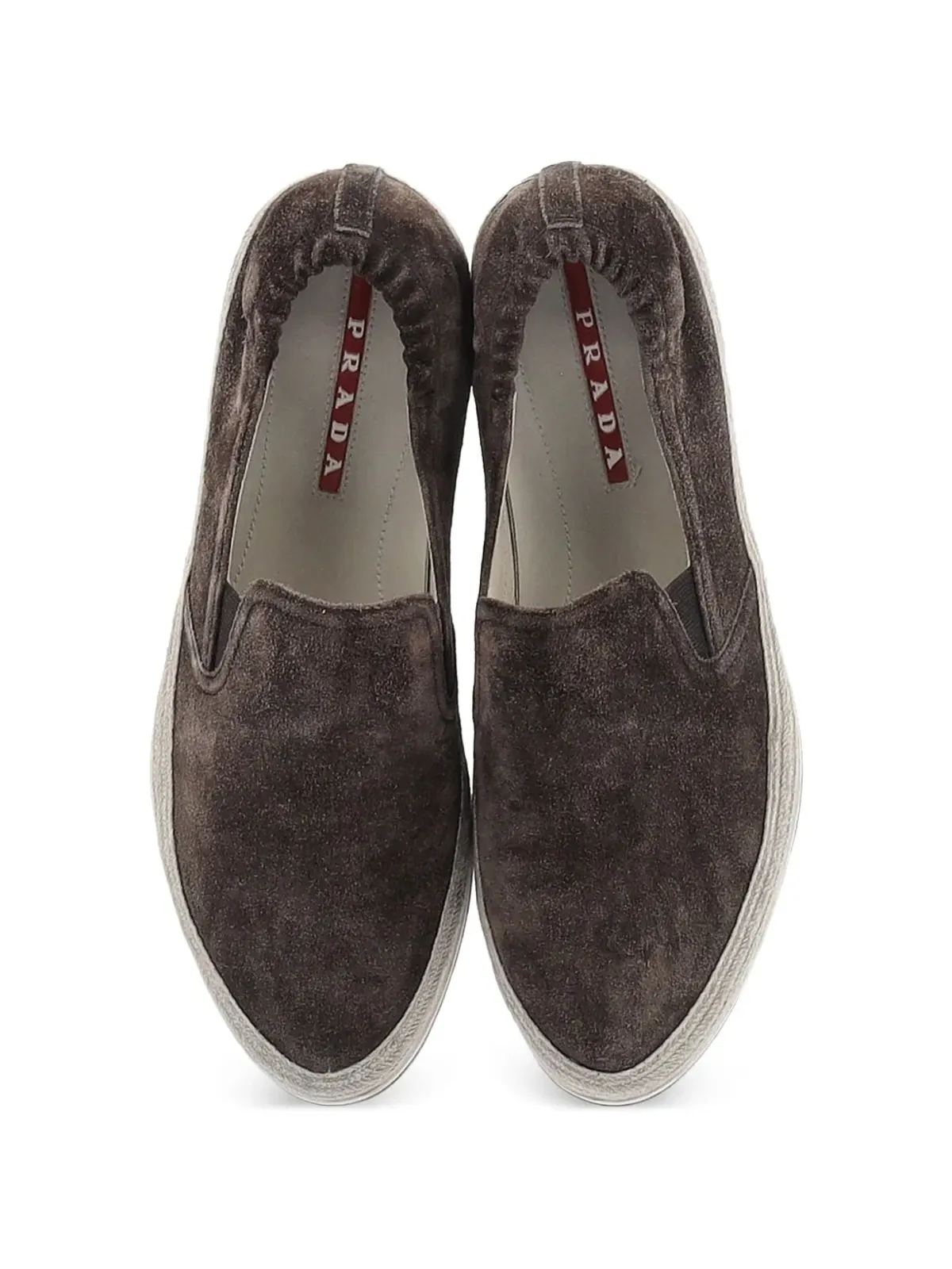 Prada Pre-Owned エスパドリーユ スエード スニーカー - ブラウン - 画像4