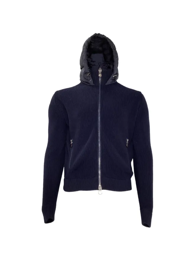 Moncler Vintage Moncler Vintage ジップアップパッド入りフーディ ブルーの商品画像