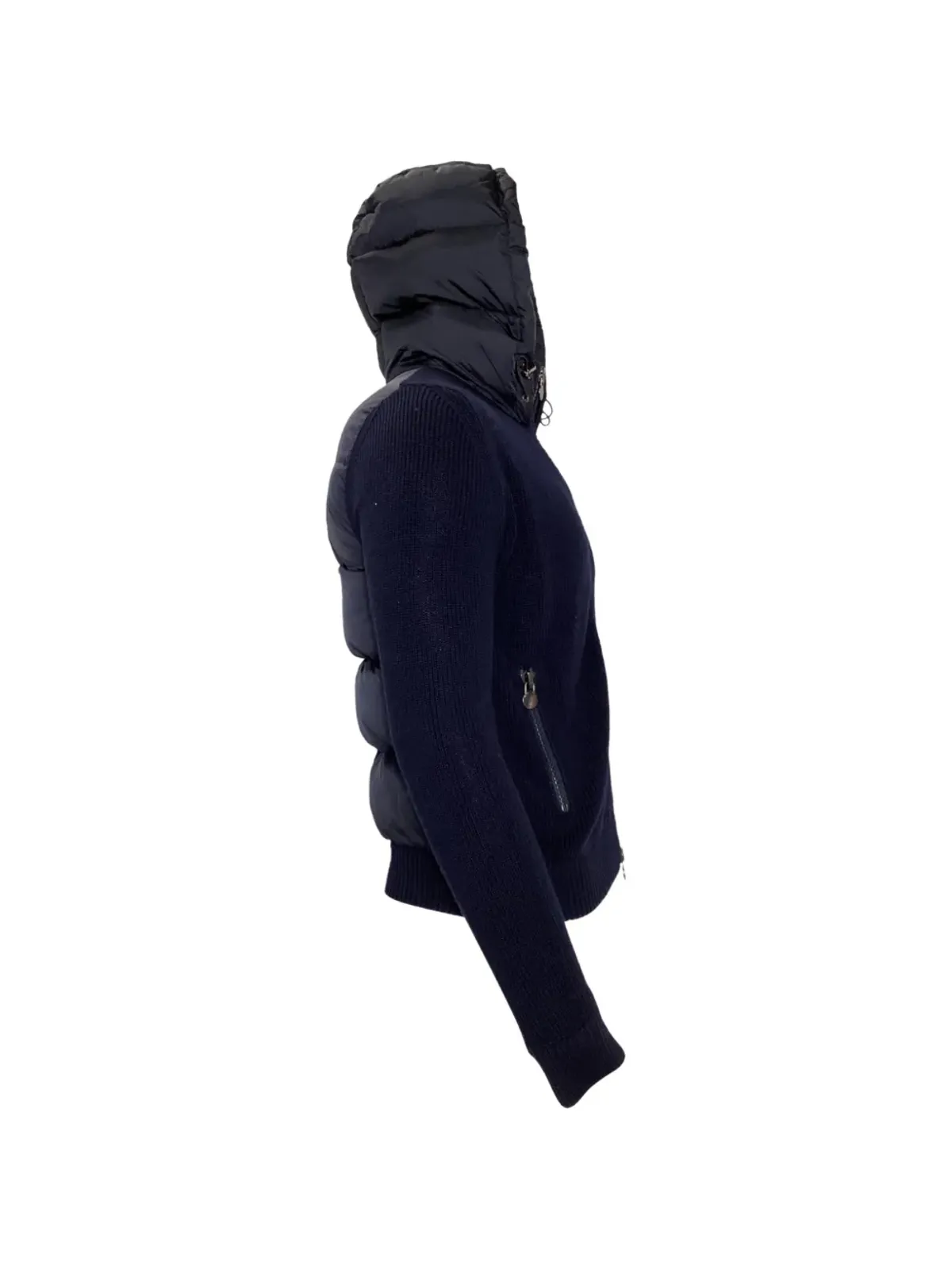 Moncler Vintage ジップアップパッド入りフーディ ブルー - 画像3