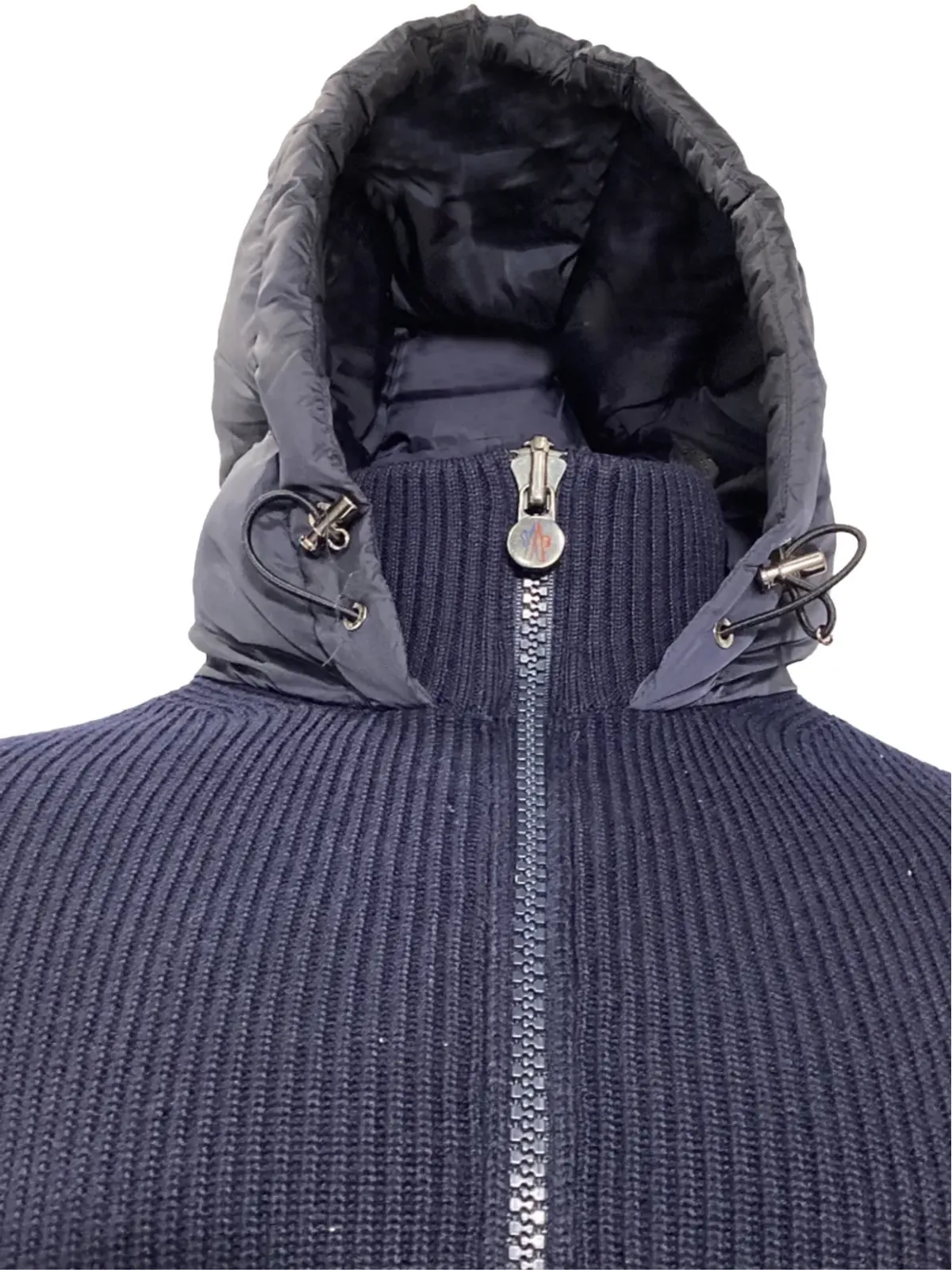 Moncler Vintage ジップアップパッド入りフーディ ブルー - 画像4