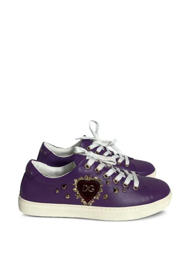 Dolce & Gabbana Pre-Owned Dolce & Gabbana Pre-Owned 聖心スタッズ付きスニーカー パープルの商品画像