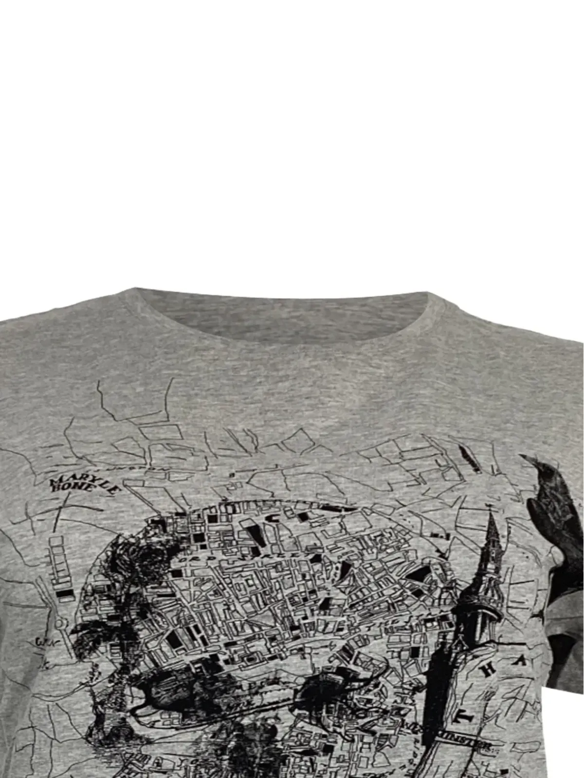 Alexander McQueen Pre-Owned スカルプリントTシャツ（グレー） - 画像4