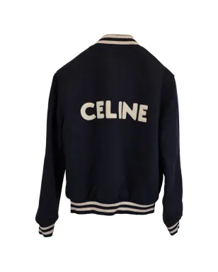 Celine Pre-Owned カレッジ風ウールボンバージャケット - ブルー - サムネイル2