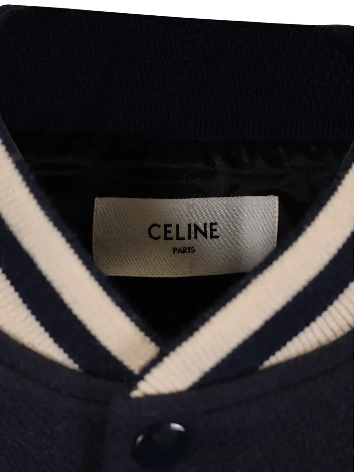 Celine Pre-Owned カレッジ風ウールボンバージャケット - ブルー - 画像3