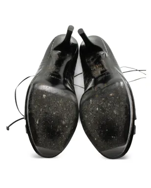 Saint Laurent Vintage クロコエンボスレザー サンダル（ブラック） - サムネイル5
