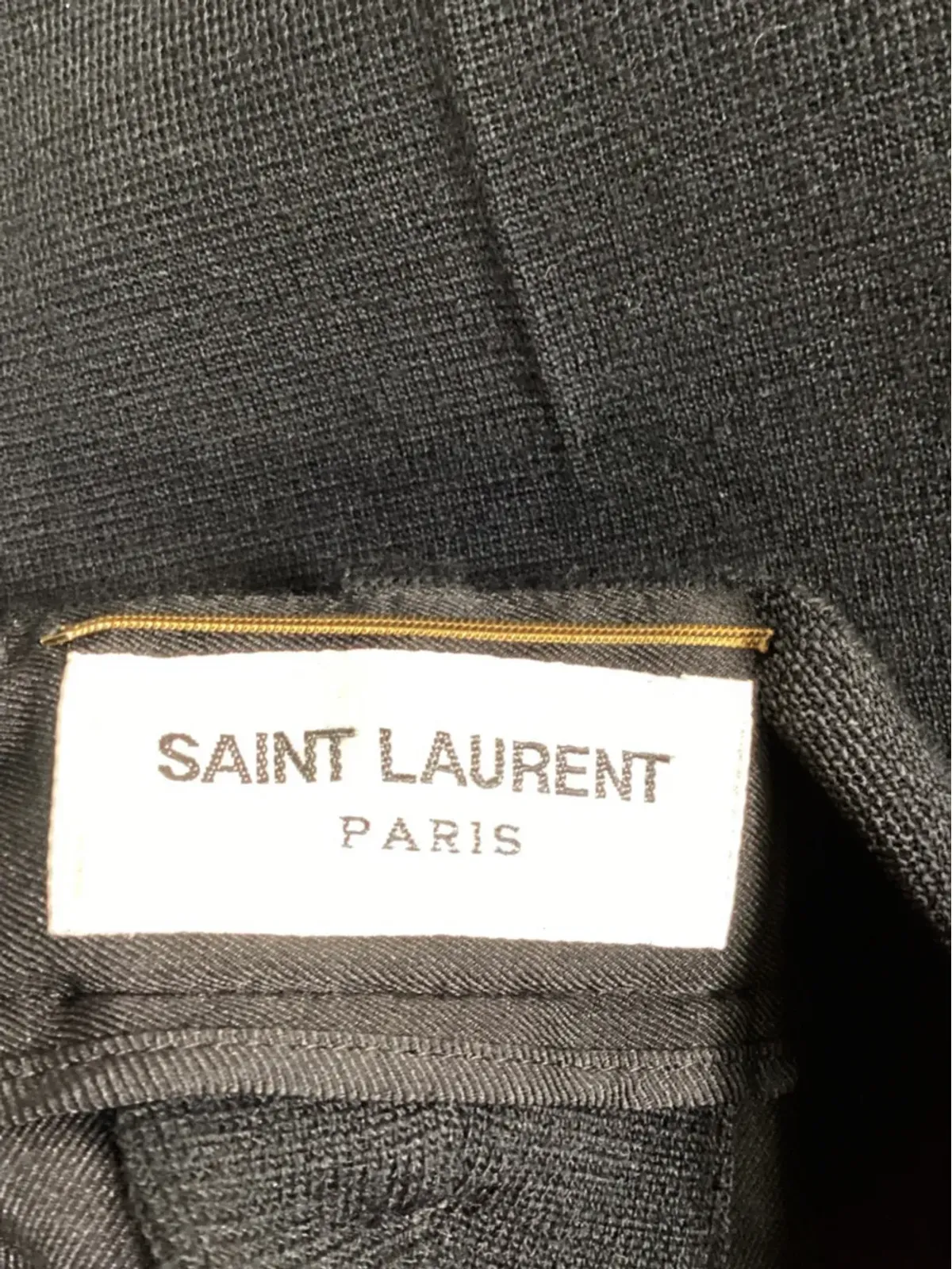 Saint Laurent Pre-Owned ワイドレッグ ウールパンツ ブラック - 画像3